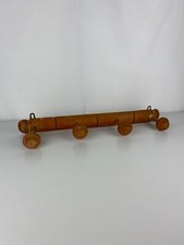 Magnifique porte manteaux en bois Vintage effet bambou à quatre patères 