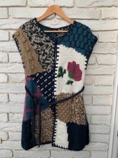 TIRAMISU ITALIAN HAND WOVEN PATCHWORK BOHO VEST GILET WOOL MOHAIR S