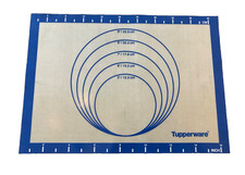 Tupperware Pastry Roll Up Mat Pie Tart Pizza Dough Vintage Blue White