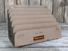 Vintage Lit-Ning MCM Desktop File Sorter, Beige 6 Slot, MAD MEN, Steampunk Cool
