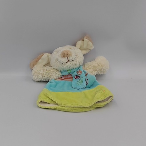 Doudou marionnette chien blanc