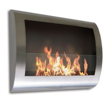 Chelsea 19 in Stainless Steel Indoor Wall-Mounted Bio-Ethanol Anywhere Fireplace