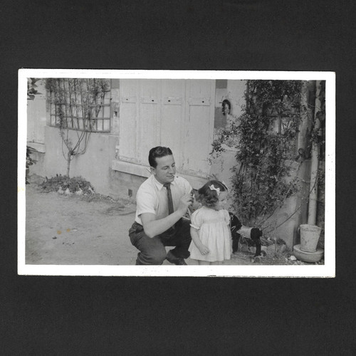 Père enfant fille coiffure