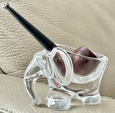 porte pipe éléphant en verre