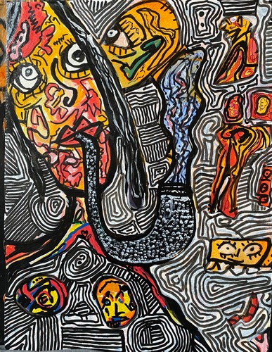 Tableau abstrait création - tableau, abstrait,création