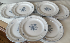 8 BRICK OVEN STONEWARE JARDIN BLEU SALAD PLATES 7.6"