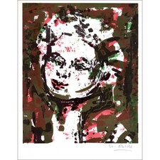ALDE Yvette - Lithographie originale "Portrait" 27x21cm - 1963