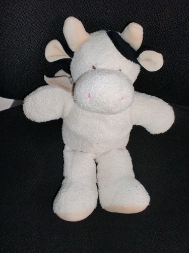 Doudou peluche vache - peluche, blanche