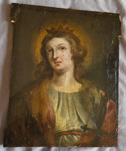 Huile sur bois xviième vierge - huile,
