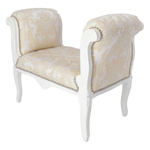Banc bois laqué blanc - en,