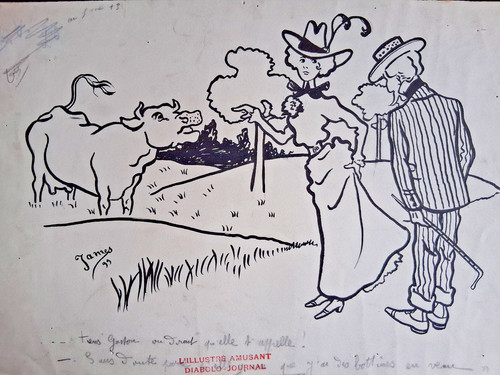 Dessin original signé james - dessin,