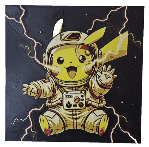 Oeuvre art originale pikachu - oeuvre, d'art