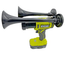 Works For Ryobi 18V  Drill Train Air Horn Dual Black Air Trumpets Double Loud