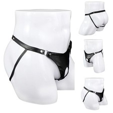 Hommes  S sous-Vêtements Artificiel Cuir Métal Bague String Jock Strap Slip