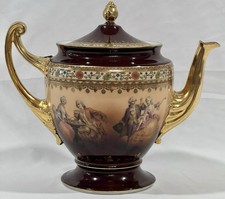 Friedrich Simon Carlsbad Fine Porcelain Teapot Czechoslovakia 1900-45 8” tall