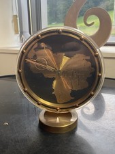 Vintage Brass Clock F. Mauthe Germany No#29444 Map Of Venezuelan Working Lot 754