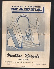 Agen pub MATFA mattress BARGELE guesses (i d'Epinal) on the back (P45254)
