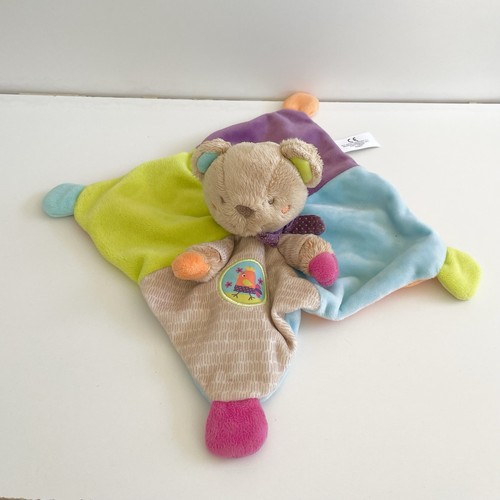 Doudou plat nicotoy - plat, bleu