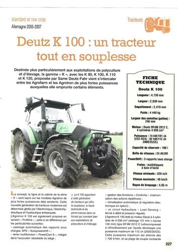 Tracteur deutz 100 un - 100,