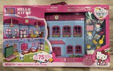 RARE, HTF & RETIRED 2012 MEGA BLOKS Hello Kitty SCHOOLHOUSE #10893 - 50% SEALED!