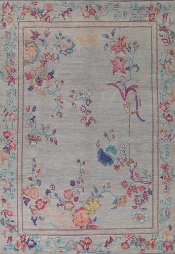 Tapis chinois art déco floral