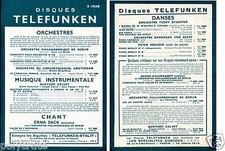 1938 Telefunken Les Spéspecialités Sonores Disc Directory Advertising 78 Tours