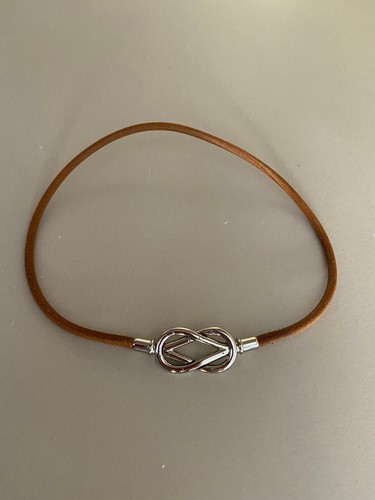 Collier hermès cuir brut - collier,