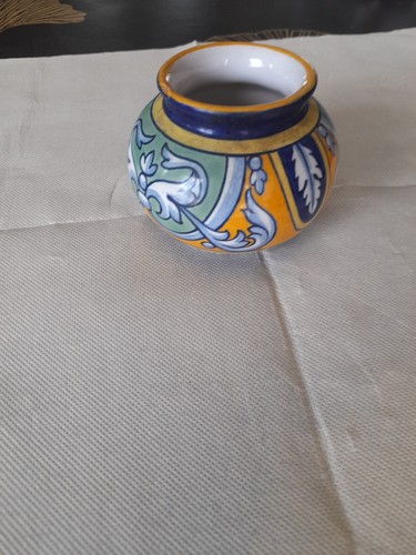 Petit pot bleu jaune vert - petit,