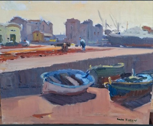 Tableau ancien huile paysage - tableau,
