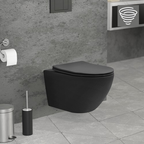 Toilette suspendue sans - , rebord