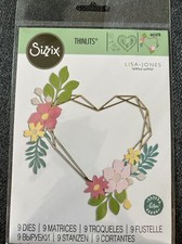 Matrice de découpe 9 Dies Sizzix Thinlits 665478 Cœur Fleurs Scrapbooking carte