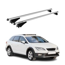 Tiger Barres de toit transversales pour Seat Leon X-Perience 2014-2020 Gris