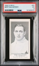 1924-25 William Paterson V145-2 Bert McCaffery Rookie RC #57 PSA 5 RARE
