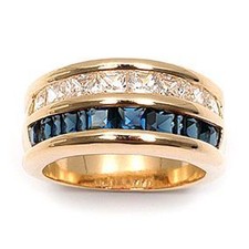 Dolly-Bijoux Alliance T66 Rail de Saphir et Diamant Cz Plaqué Or 18K