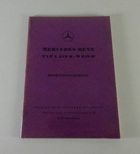 Operating Instructions Mercedes-Benz L 319 D +O 319 D with OM 636-VII status 11/1958