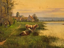 Adolphe MORIN .Paysage au Bord