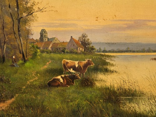 Adolphe morin paysage bord - .paysage,