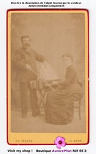 COUPLE MUSICIENS, INSTRUMENT ANCIEN, CLAVICORDE, PETIT PIANO, CDV au MANS -EE3