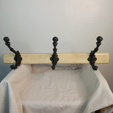 ?Antique Wood and Wrought Iron Coat Rack - Vintage/Rustic Style