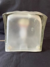 IKEA Iviken Light Modern Ice Cube Table Lamp 6” White Frosted Glass WORKS!