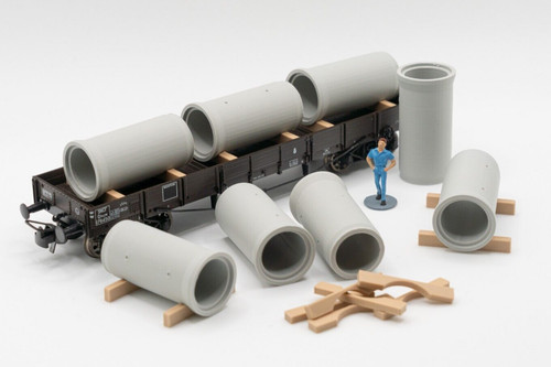 Tuyaux beton 120cm 1 - tuyaux, 1:87