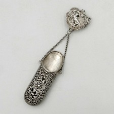 Châtelaine en argent massif, Italie, début XXe siècle, ancienne