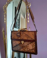 Sac cartable vintage crocodile