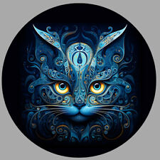 TETE DE CHAT BLEU ANGORA SIAMOIS ABYSSIN RUSSE AUTOCOLLANT STICKER CE111