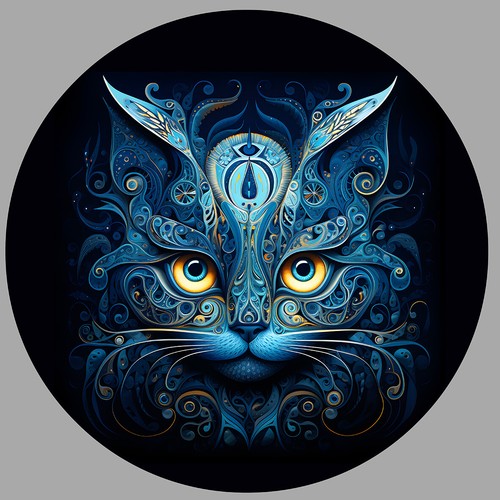 Tete chat bleu angora - tete,