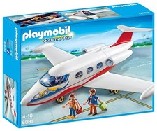 Playmobil 6081 Avion avec pilote et touristes NEUF aeroport