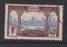 GABON, 1910 Congo Francais 40c. Ultramarine & Chocolate, used.