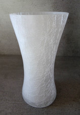 Vase en verre craquelé blanc hauteur 24 cms