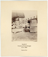 France, Nancy, Faubourg St Georges, the stonemason, April 1890 Vintage a