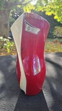 Vase Verceram modèle 6213 – Céramique d’art française 1950s/60s – rouge et blanc